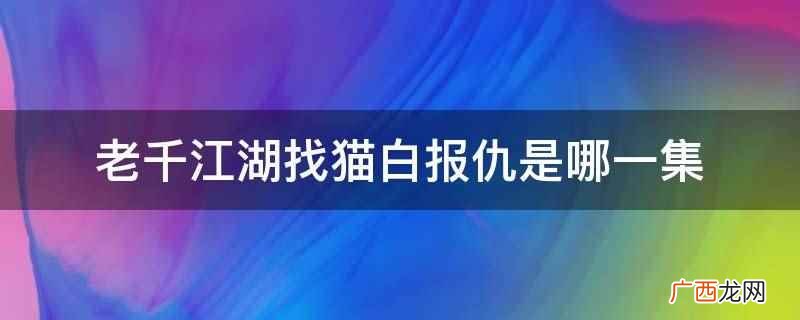 老千江湖找猫白报仇是第14集 老千江湖找猫白报仇是哪一集