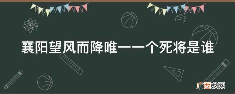 襄阳望风而降唯一一个死将是王威 襄阳望风而降唯一一个死将是谁