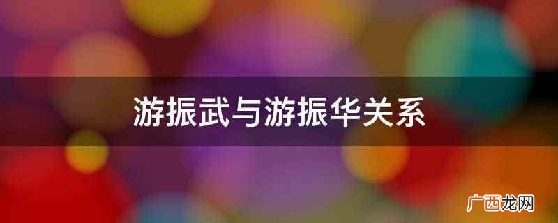 游振武与游振华是兄弟关系 游振武与游振华关系