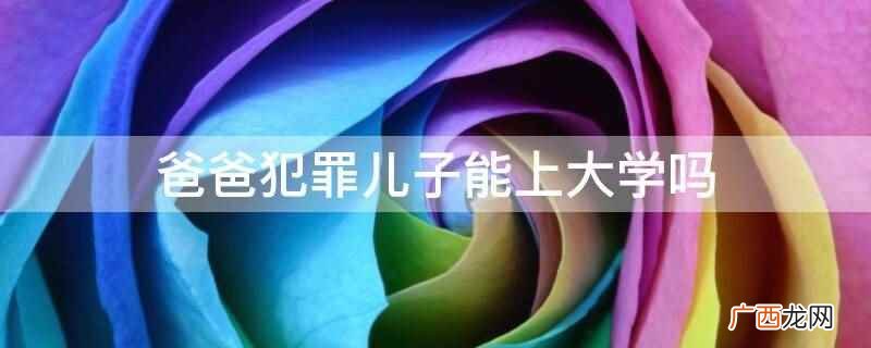 爸爸犯罪儿子能上大学吗