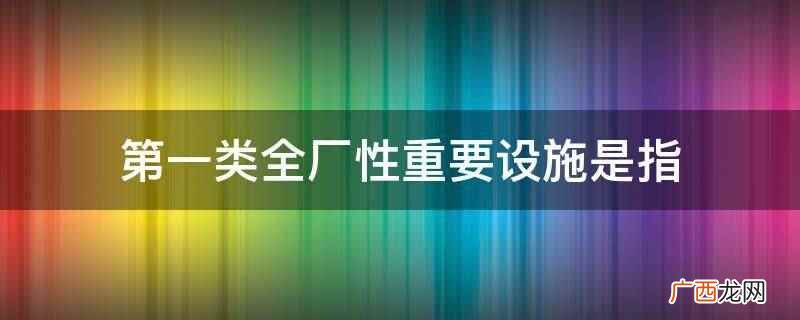 石油化工生产过程中对生产起辅助作用的必要设施 第一类全厂性重要设施是指
