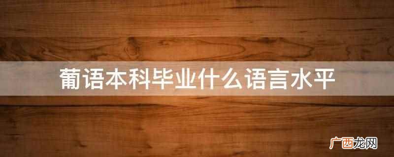 葡语本科毕业语言水平是B2级及以上 葡语本科毕业什么语言水平