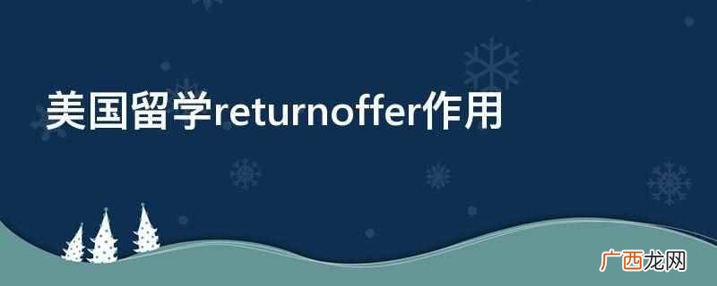 美国留学returnoffer等同于实习公司对你的肯定 美国留学returnoffer作用