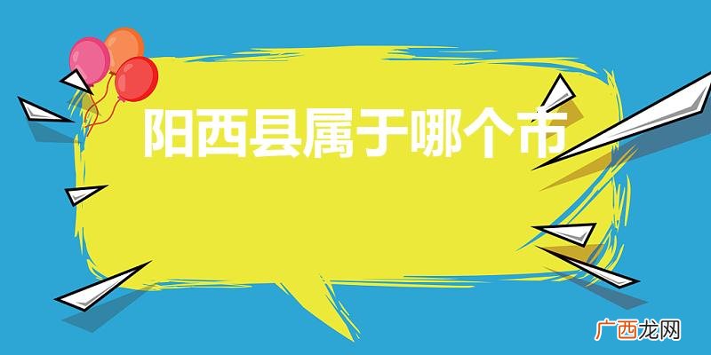 山东省阳西是几线城市 阳西县属于哪个市