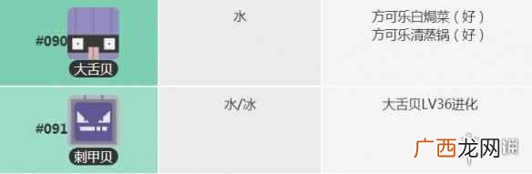 《宝可梦大探险》大舌贝刺甲贝食谱技能宾果数据一览 宝可梦大探险大舌贝食谱获得方法