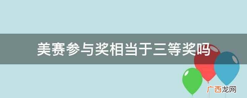 美国大学生数学建模竞赛 美赛参与奖相当于三等奖吗