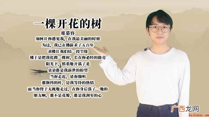 现代诗《一棵开花的树》 《一棵开花的树》赏析