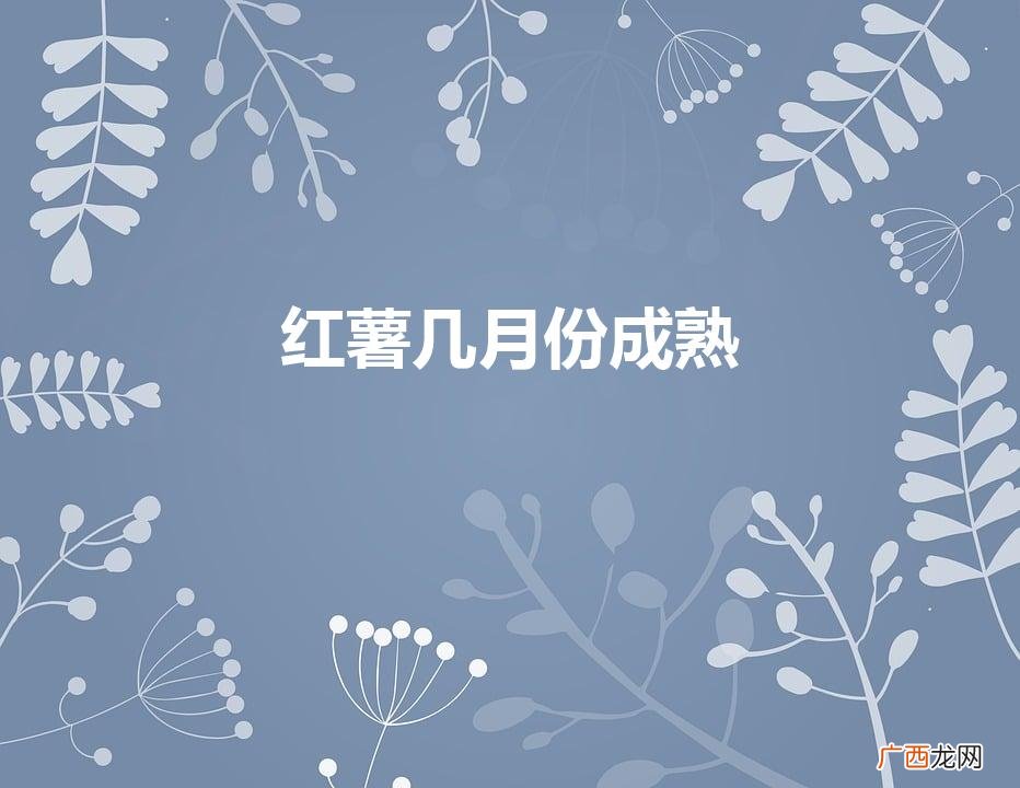 红薯几月份成熟（红薯什么时间收获最佳)
