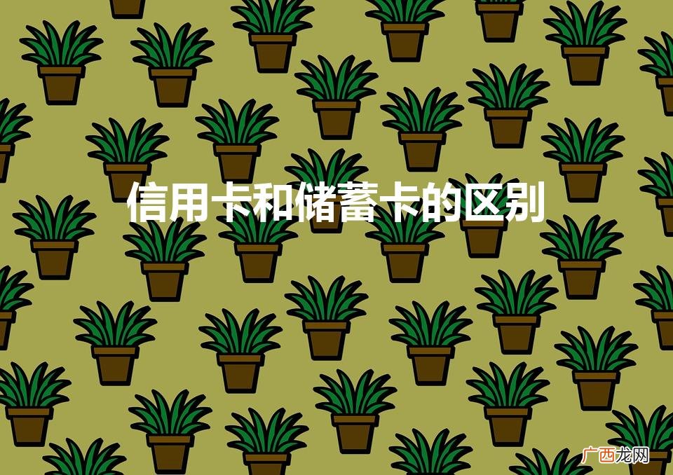 信用卡和储蓄卡的区别在哪里 信用卡和储蓄卡的区别