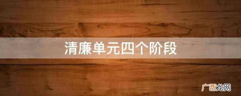 清廉单元四个阶段是学习讨论、查摆问题、整改落实、考评总结 清廉单元四个阶段