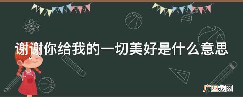 谢谢你为我做的一切的意思 谢谢你给我带来所有的一切的美好