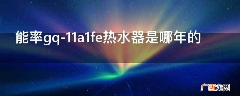 能率gq 能率gq-11a1fe热水器是哪年的