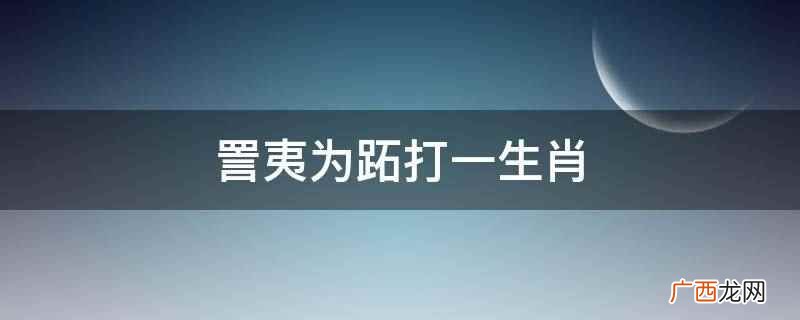 詈夷为跖成语接龙 詈夷为跖打一生肖