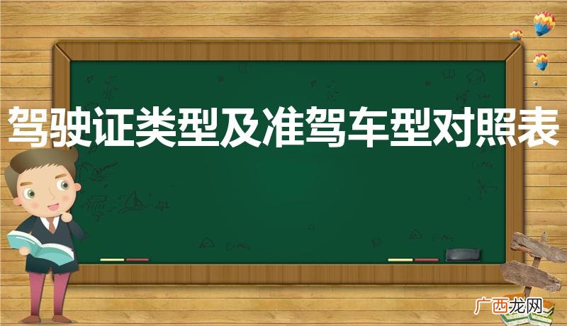 中国驾驶证和准驾车型对照表 驾驶证类型及准驾车型对照表