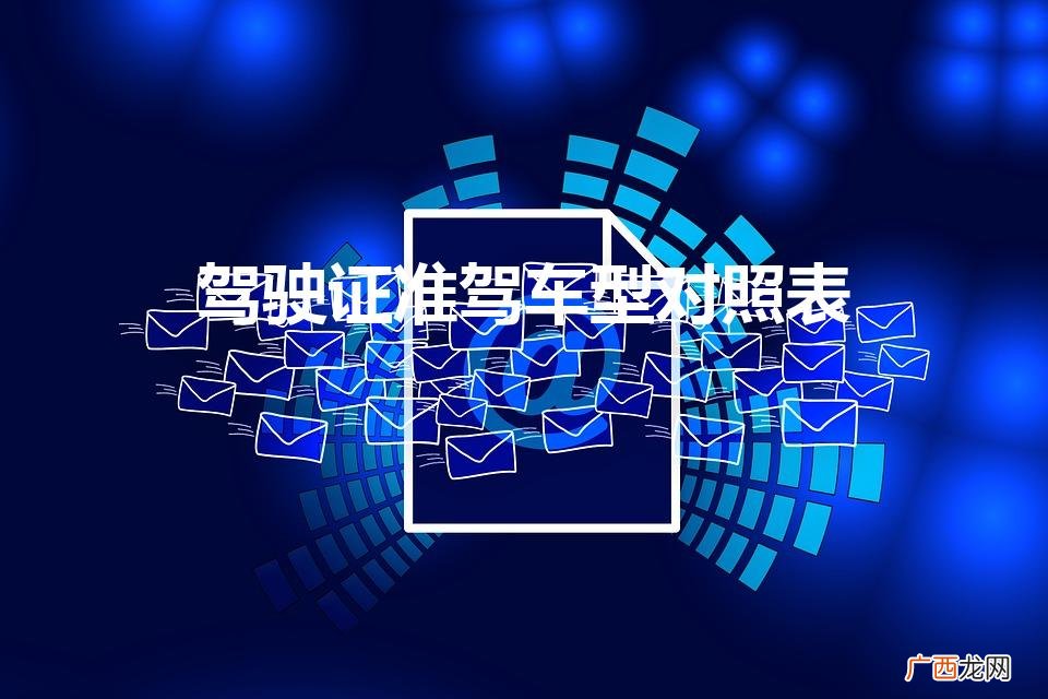 驾驶证准驾车型表 驾驶证准驾车型对照表