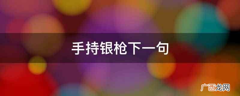 白马银枪飘如诗下一句 一杆银枪下一句是什么