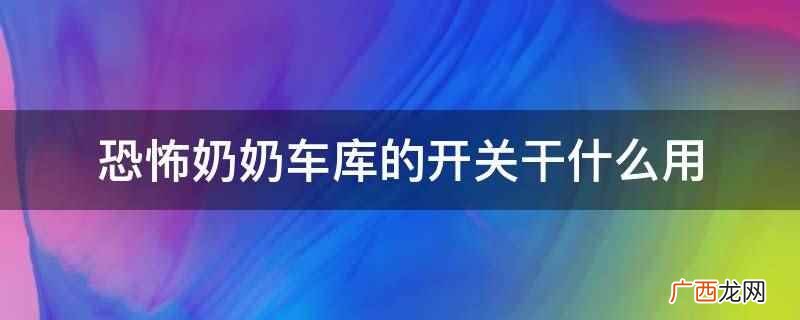 DVloper开发的恐怖解谜逃脱类手机游戏 恐怖奶奶车库的开关干什么用