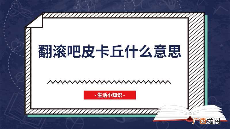 翻滚吧皮卡丘一般表达什么意思 翻滚吧皮卡丘什么意思