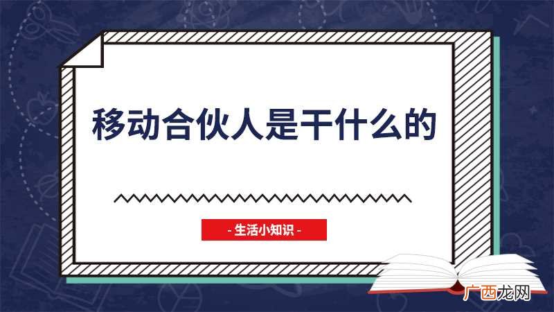 移动合伙人是移动基于手机端营业厅的业务办理 移动合伙人是干什么的