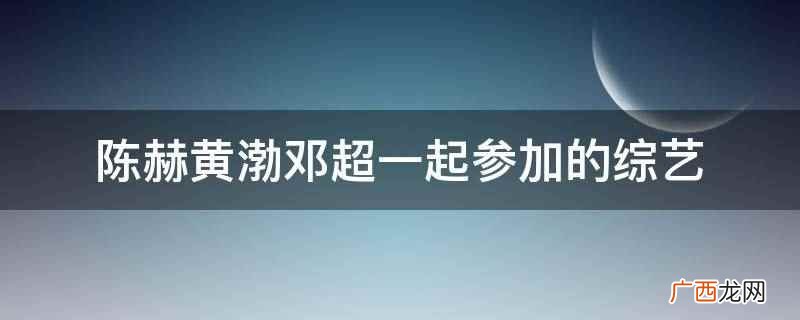 黄渤邓超陈赫鹿晗参加的综艺节目 陈赫黄渤邓超一起参加的综艺
