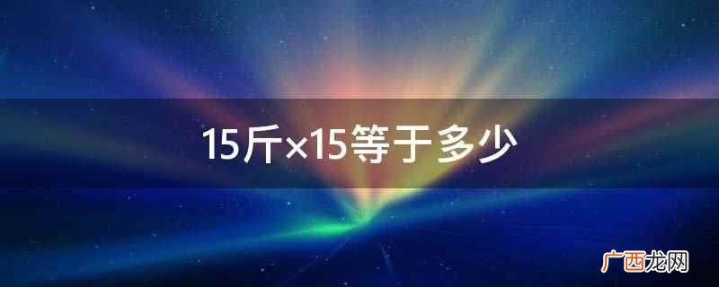 15斤 15斤×15等于多少