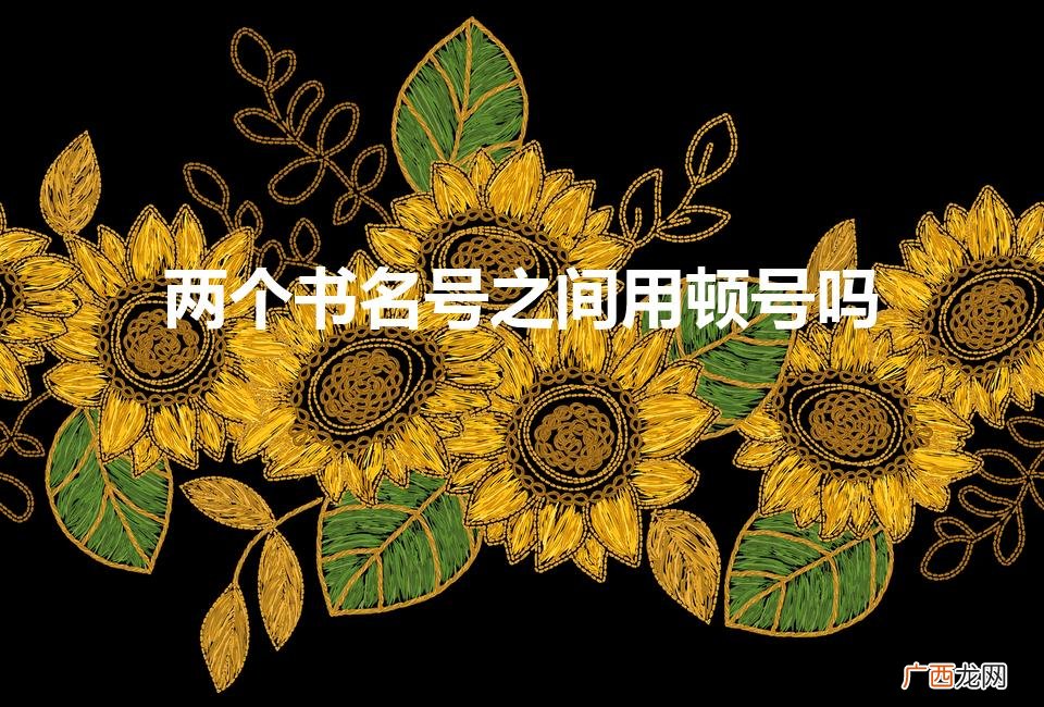 需要顿号或逗号吗 两个书名号之间用顿号吗