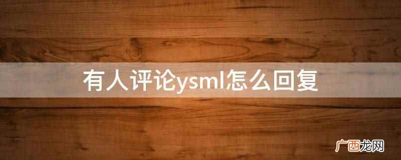 ysml指的是耶斯莫拉,意思是心情非常兴奋,是一个语气词 有人评论ysml怎么回复