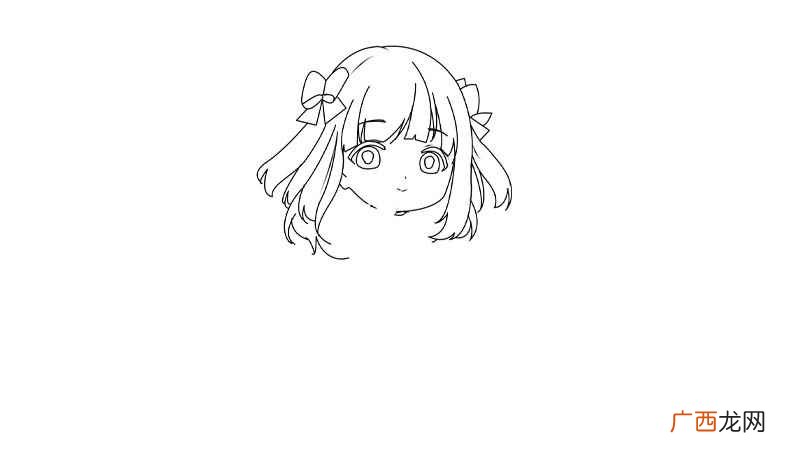 画出动漫少女的上半身。 动漫少女简笔画