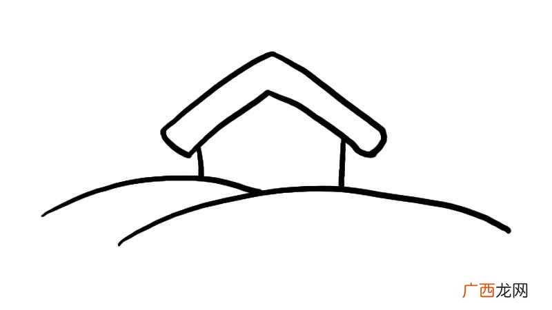 雪地和房子轮廓怎么做 冬天风景简笔画
