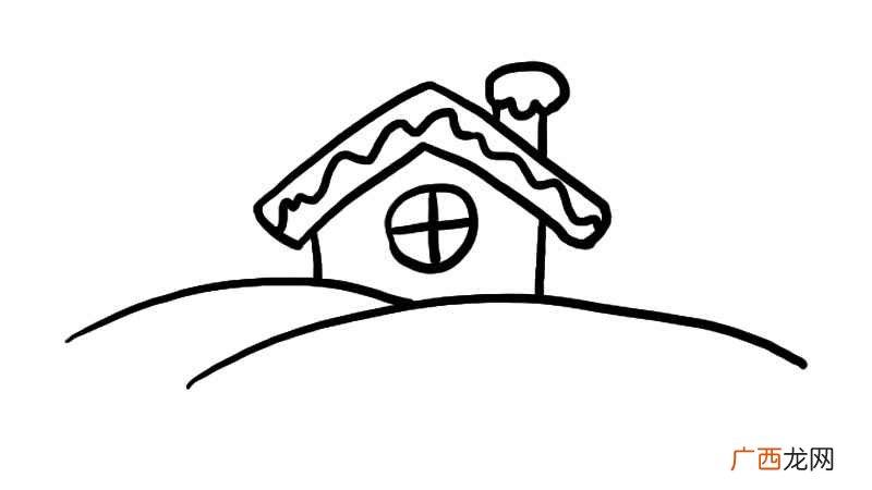 雪地和房子轮廓怎么做 冬天风景简笔画