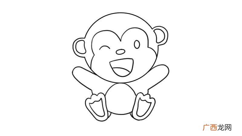 如何画猴子的脑袋线条 小猴子简笔画画法