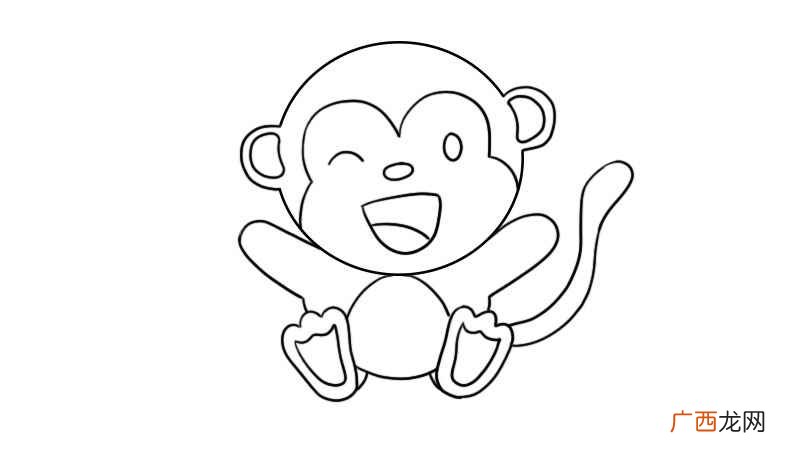 如何画猴子的脑袋线条 小猴子简笔画画法