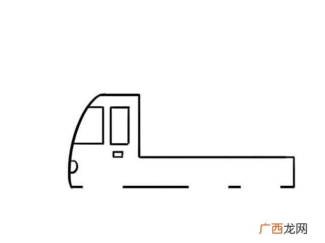 吊车轮画出车头的部分。 吊车简笔画