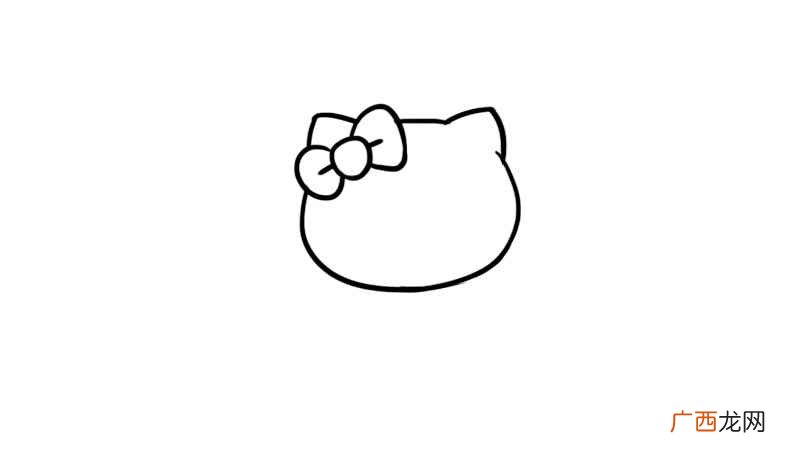 凯蒂猫的头和耳朵旁边的蝴蝶结 凯蒂猫简笔画