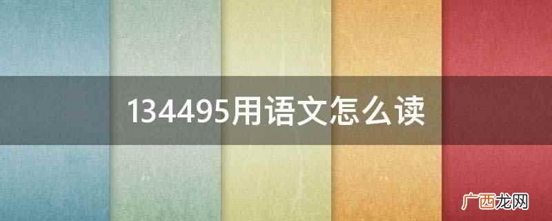 134495用语文怎么读