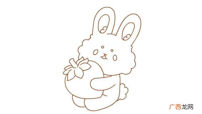 兔子的表情和抱着草莓的动作 简笔画兔子