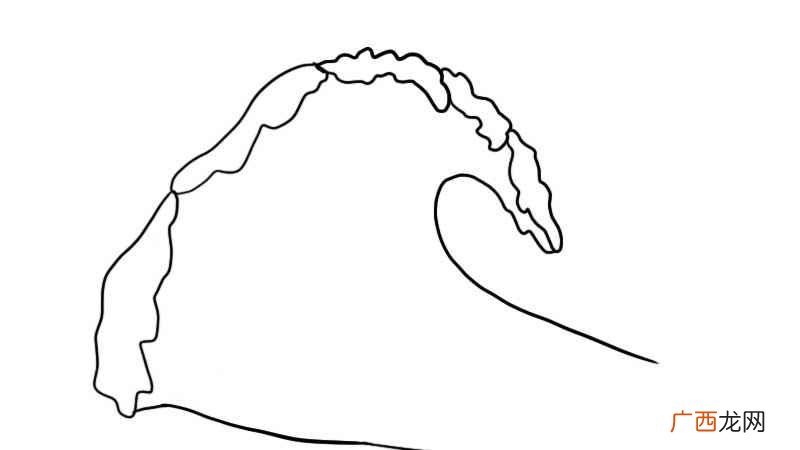 先画出溅起的浪花的形状 水简笔画