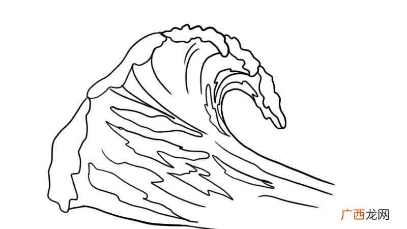 先画出溅起的浪花的形状 水简笔画