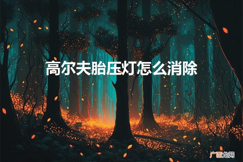 大众高尔夫胎压灯怎么消除 高尔夫胎压灯怎么消除