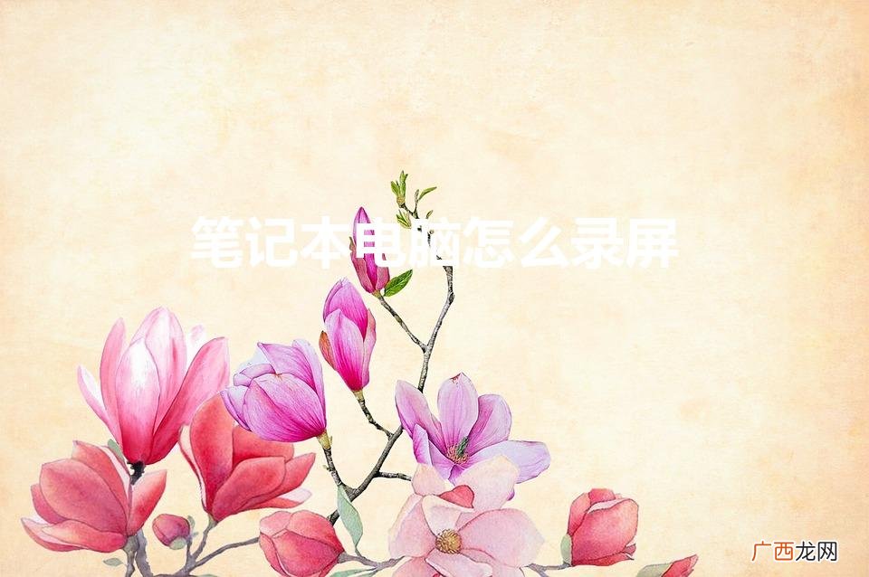 笔记本电脑如何录屏 笔记本电脑怎么录屏