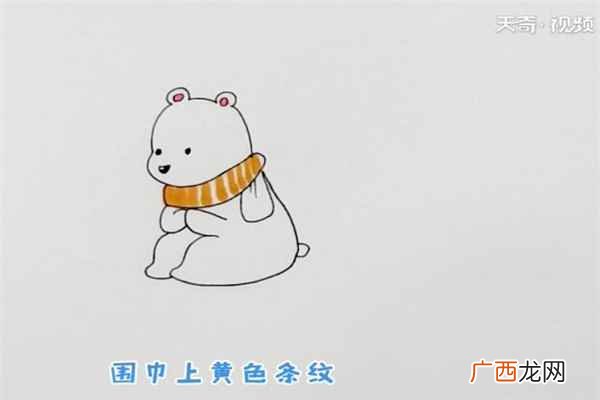 先画北极熊的脑袋和耳朵 北极熊简笔画