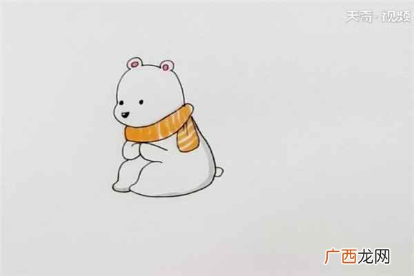先画北极熊的脑袋和耳朵 北极熊简笔画