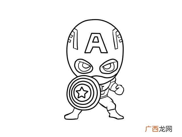 美国队长简笔画儿童 美国队长简笔画