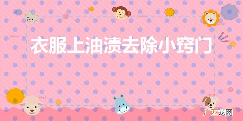 衣服上油渍去除小窍门羽绒服 衣服上油渍去除小窍门