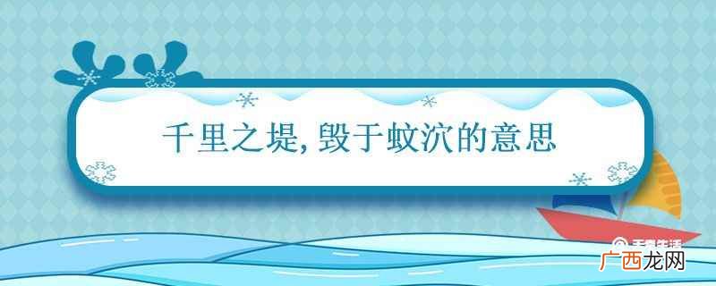 千里之堤毁于蚁穴的意思 千里之堤毁于蚁穴的意思是什么