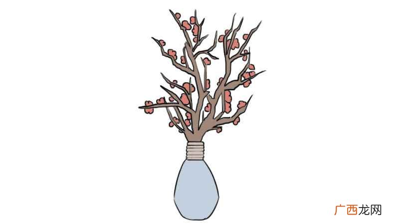 画梅花的枝干、梅花、枝干上色 古诗梅花配图简笔画