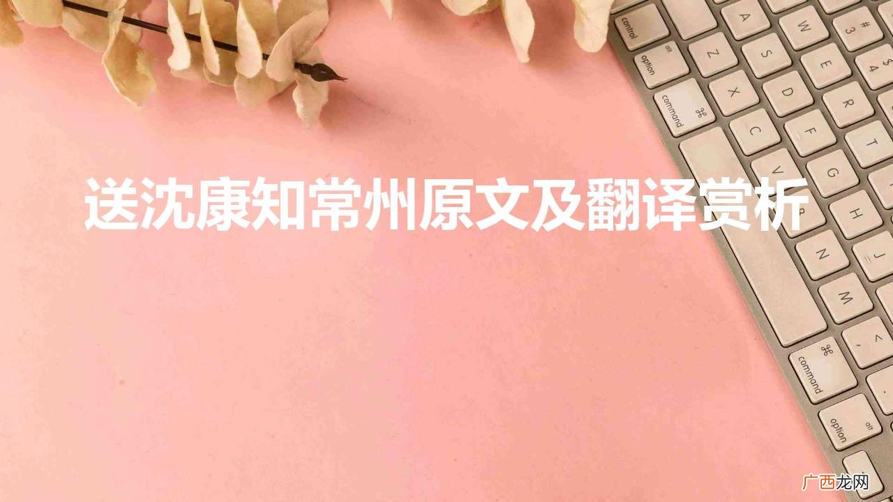王安石这首七律表达委婉 送沈康知常州原文及翻译赏析