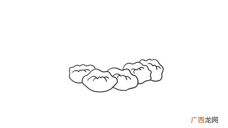 饺子画出满满的一盘饺子 春节美食简笔画