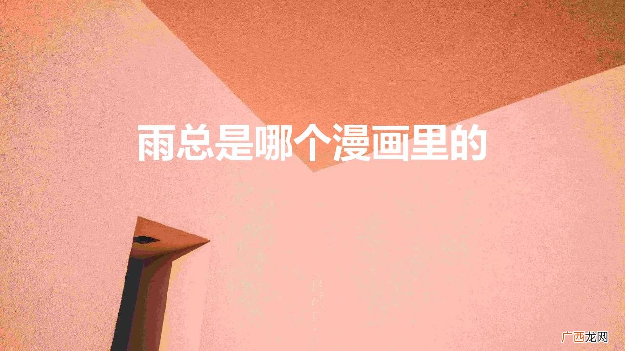 不健全关系漫画中雨总介绍 雨总是哪个漫画里的人物