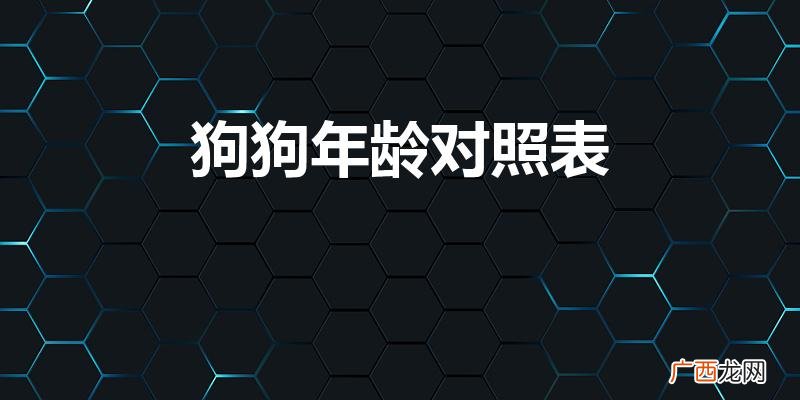 狗狗和人的年龄对比 狗狗年龄对照表
